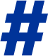blue hashtag as image